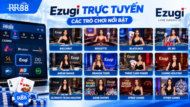 Ezugi TRỰC TUYẾN có những trò chơi nào?