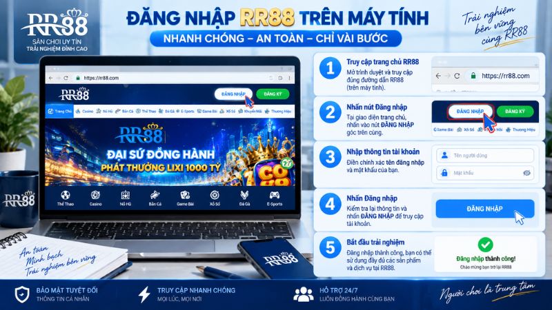 Đăng nhập RR88 trên máy tính